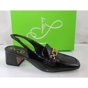 Sam Edelman Teana Slingback Loafers Pumps Heels Black Patent Size 7